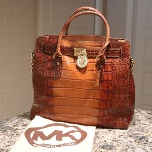 Michael Kors Lg Hamilton Tote CrocEmbossed Leather